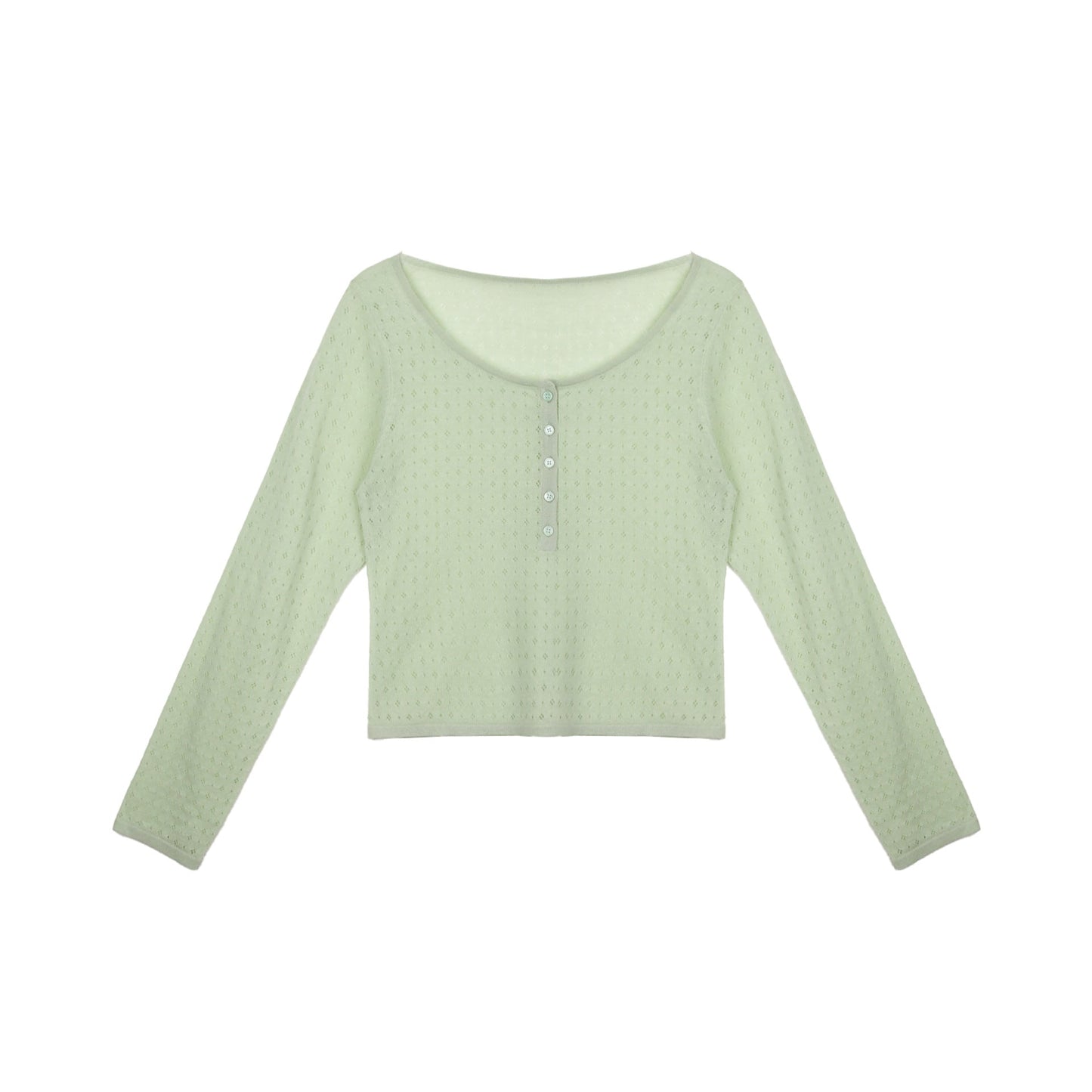 Tencel linen hollow short knitted sweater Spice girl stacked top