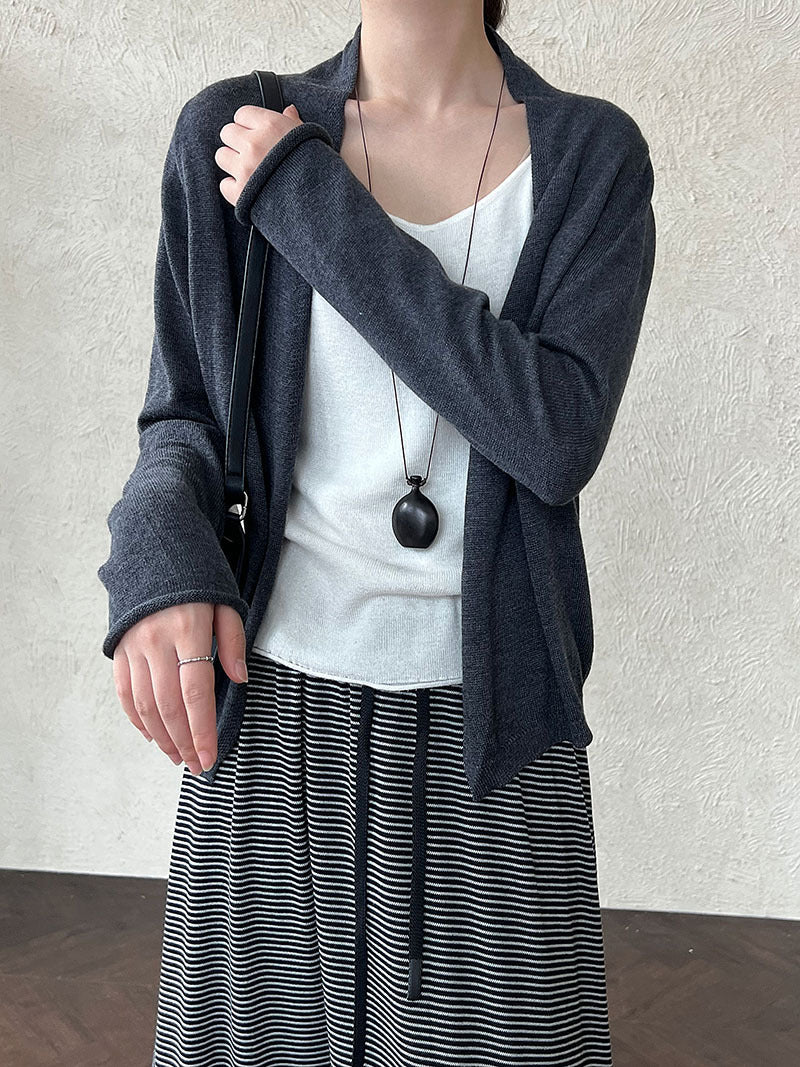 Lazy style casual loose knitted cardigan women's autumn new outerwear soft and glutinous comfort jacket