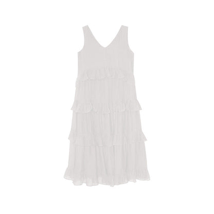 Mori beautiful simple ruffle edge sleeveless dress