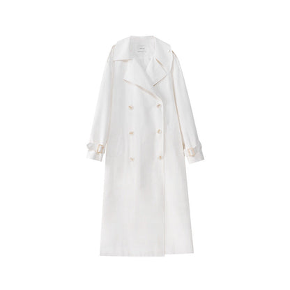 Loose temperament long trench coat