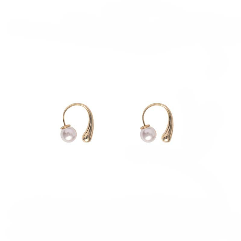 French minimalist premium pearl earrings 2022 new temperament light luxury earrings niche design earrings