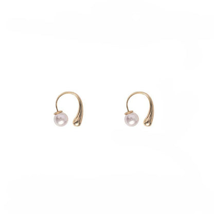 French minimalist premium pearl earrings 2022 new temperament light luxury earrings niche design earrings