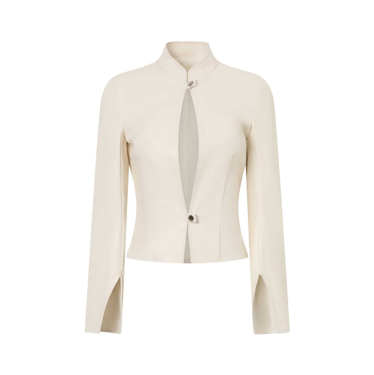 Solid color slim-fit short jacket