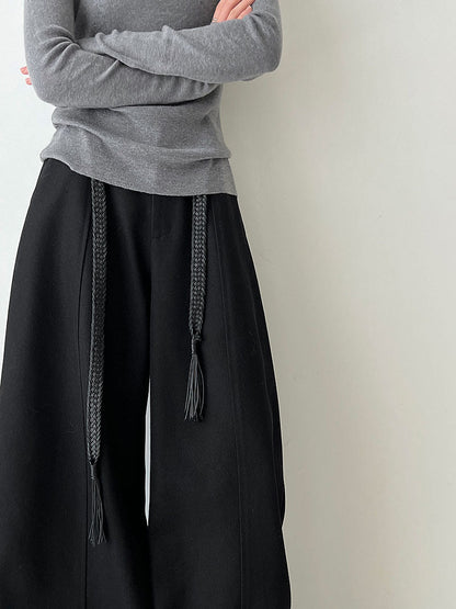 Korean casual loose and drape loose wide-leg pants women's autumn new belt versatile trousers