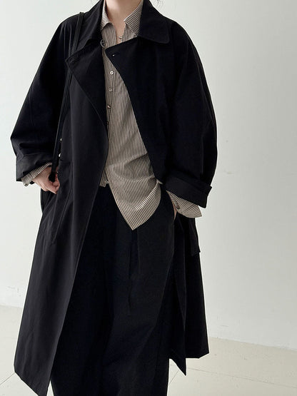 Premium retro loose big pocket trench coat niche coat women's autumn new loose coat 3726