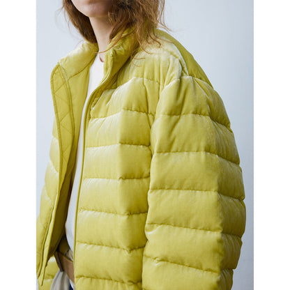 Winter new casual white duck down mulberry silk down stand-up collar down jacket