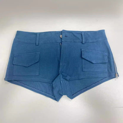 Summer new versatile slim-fitting denim shorts fashionable super short pants hip lift tight