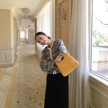 French literary and retro embroidered jacquard short Xiaoxiangfeng jacket