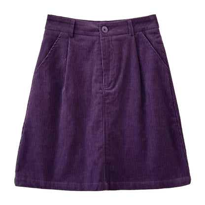 Early spring new Korean simple corduroy skirt women's versatile high-waisted slimming hip-hugging skirt