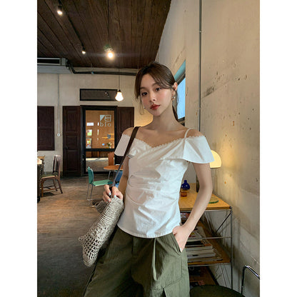 Short Sleeve Shirt Sexy Off-Shoulder Top