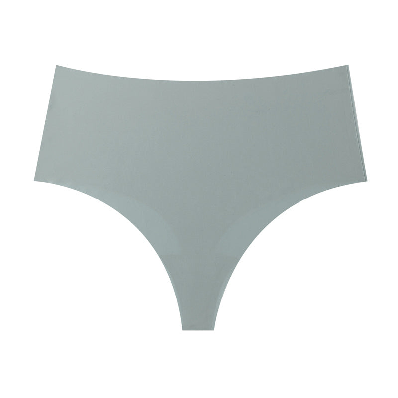 Traceless ice silk women's underwear high waist invisible solid color briefs women's comfortable large size underwear women