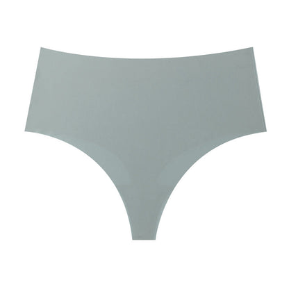 Traceless ice silk women's underwear high waist invisible solid color briefs women's comfortable large size underwear women
