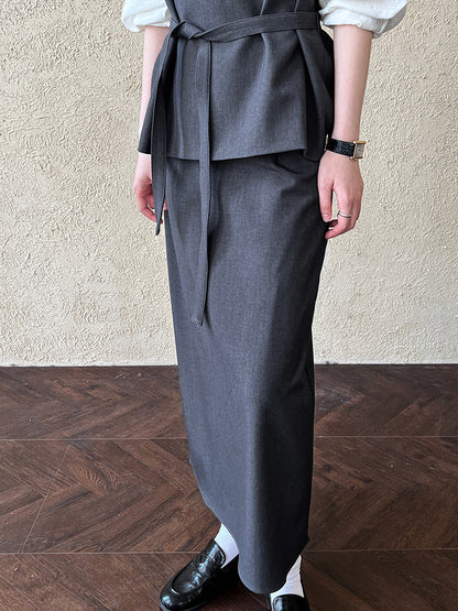 French suit vest skirt two-piece set