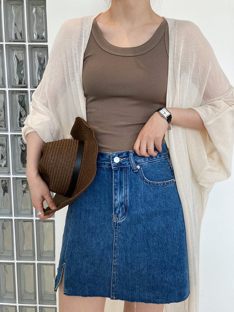 Threaded camisoles, women's summer wears tight sports outside, with Internet celebrity beautiful back, sleeveless bottom top