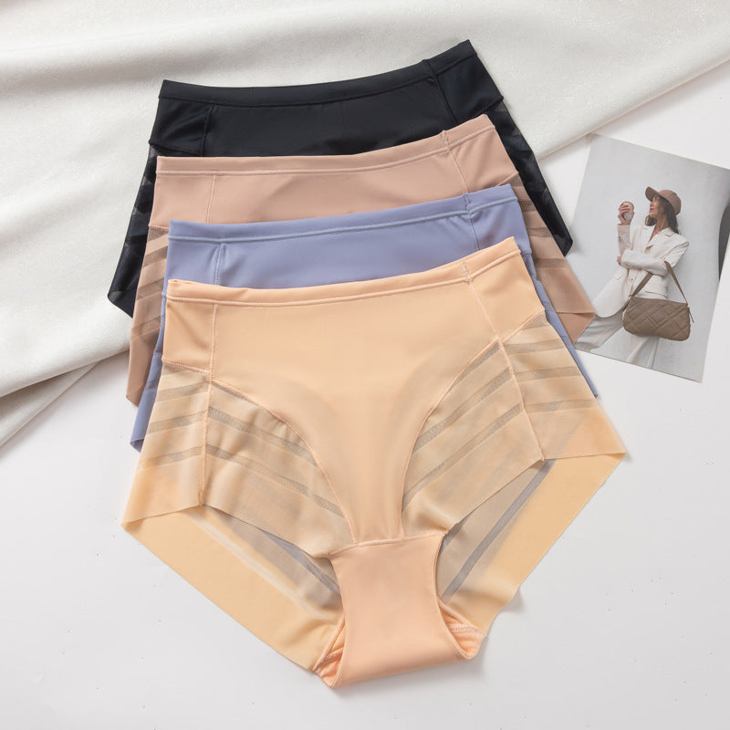 Multi-color combination for women's high-waisted underwear breathable invisible comfortable transparent sexy mesh women's briefs