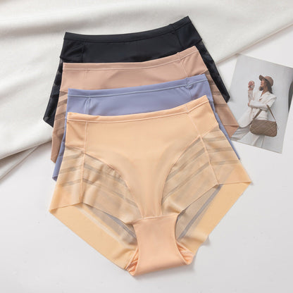 Multi-color combination for women's high-waisted underwear breathable invisible comfortable transparent sexy mesh women's briefs