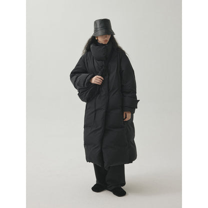 Winter new 90 white duck down stand-up collar lace-up matte matte texture down jacket