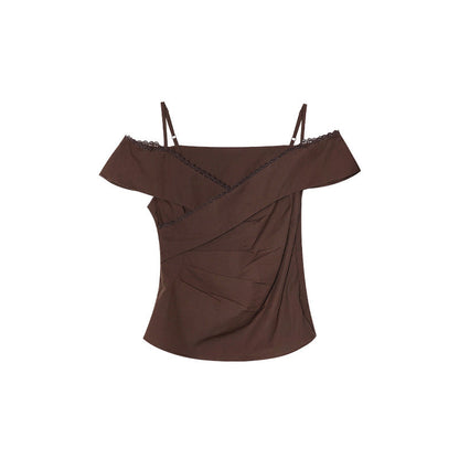 Short Sleeve Shirt Sexy Off-Shoulder Top