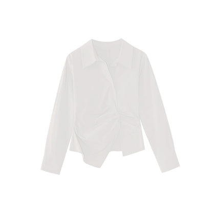 Stylish Irregular Split Waist Long Sleeve Shirt