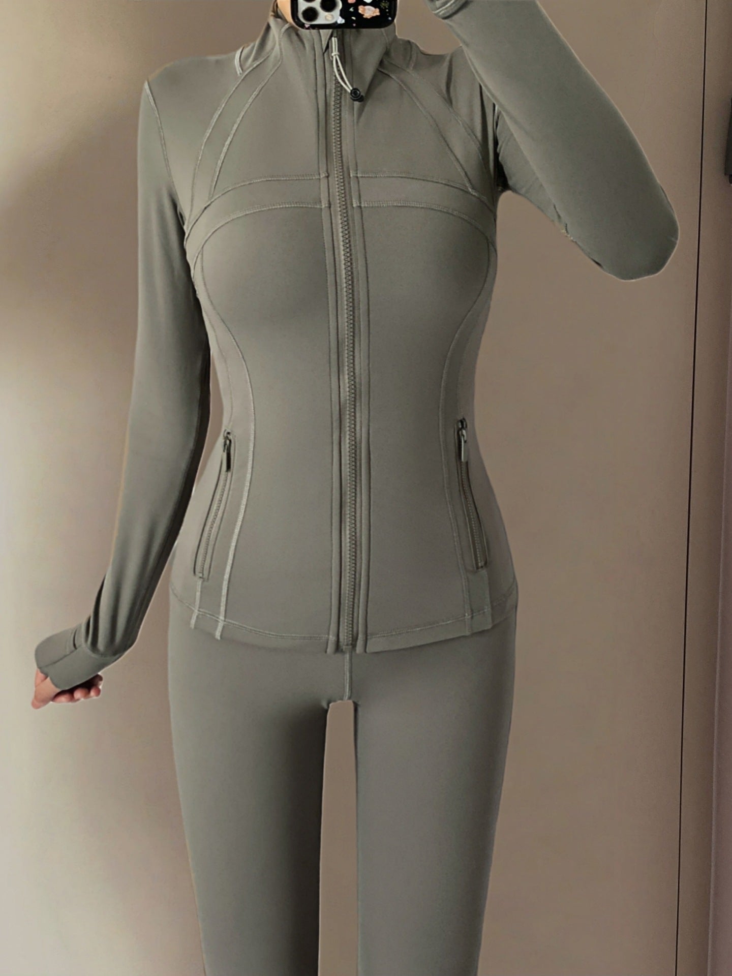 Yoga Jacket Women Long Sleeve Zip-Up Breathable Sports Fitness Top