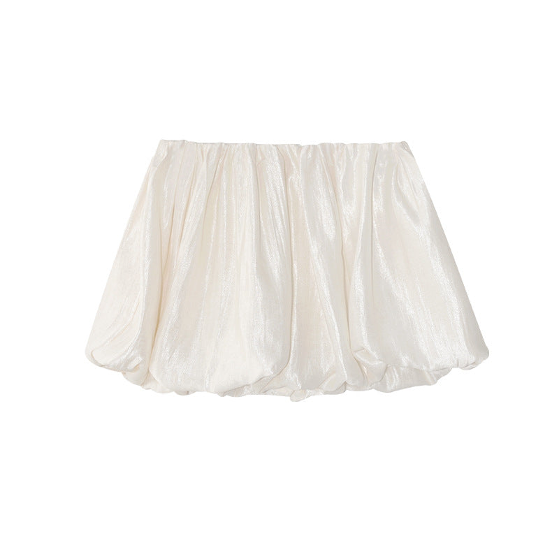 Sweet and spicy polka dot short skirt anti-light elastic waist a-shaped skirt