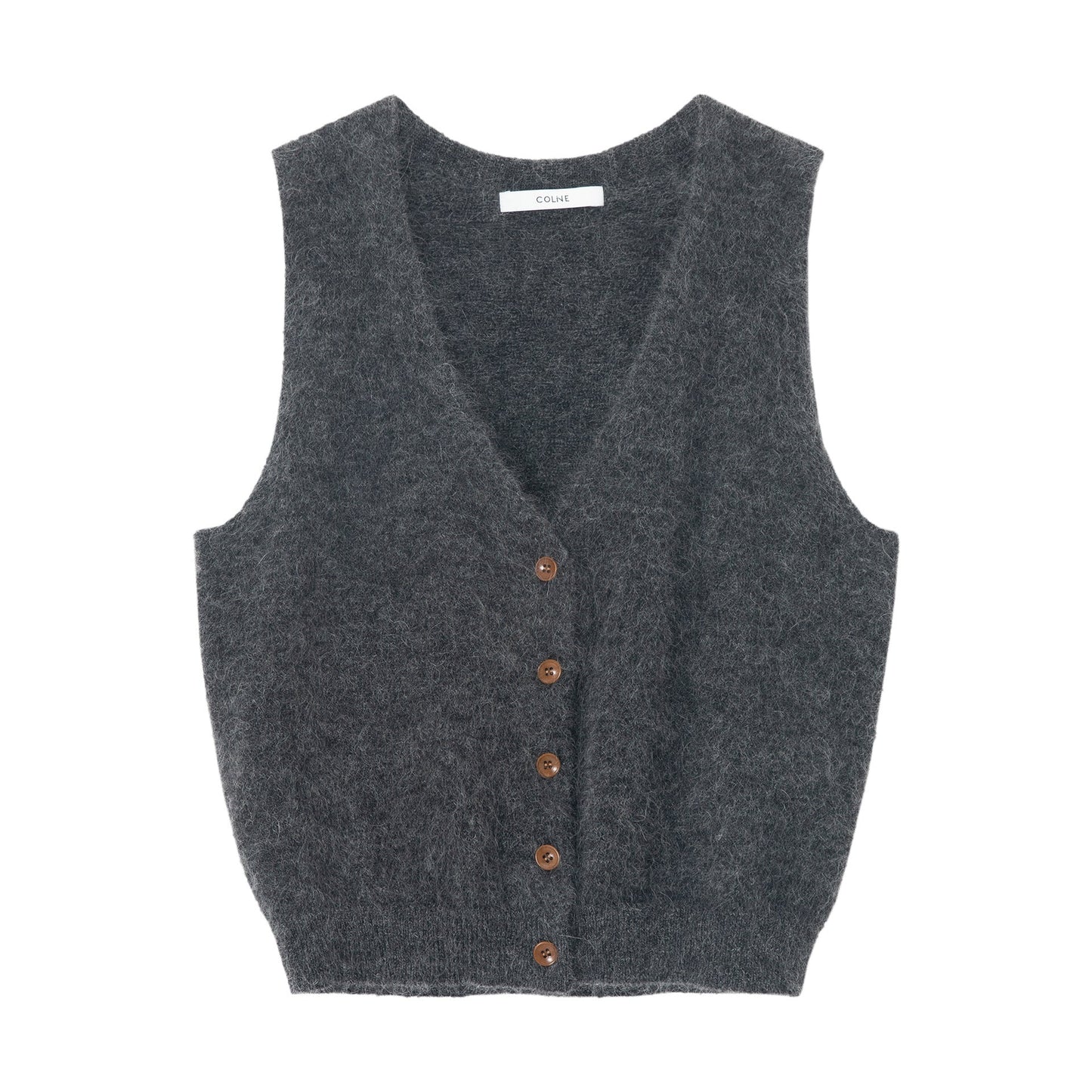 Early spring new soft fluffy mohair velvet V-neck knitted sleeveless vest cardigan