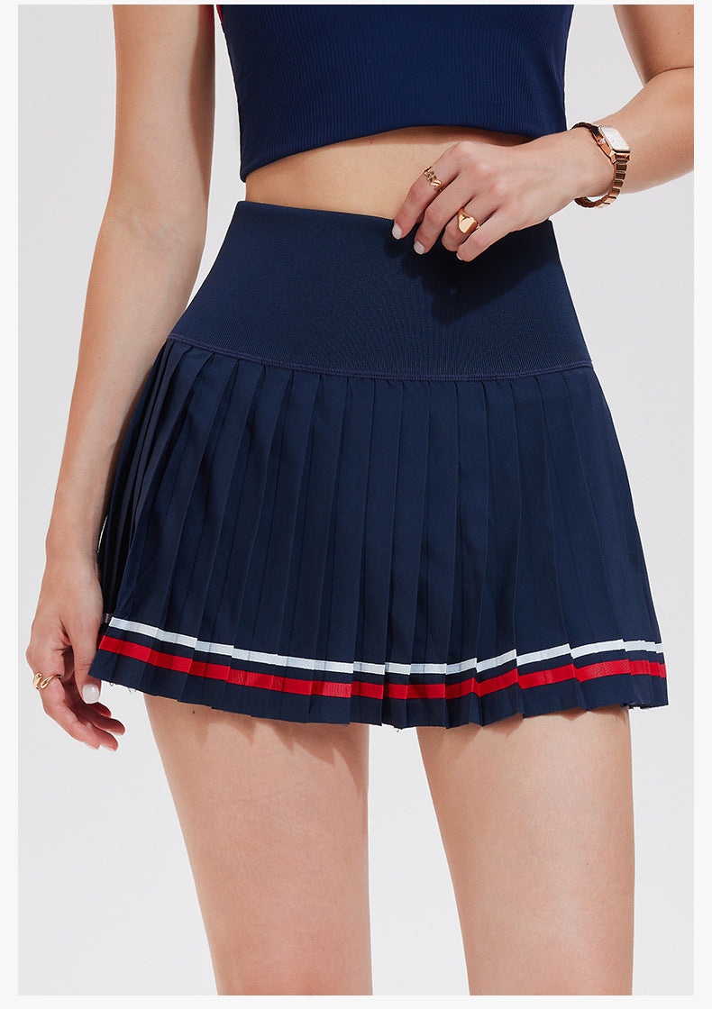 Women's Tennis Skirt Quick-Drying Sports Pleated Skirt with Shorts Fitness Yoga