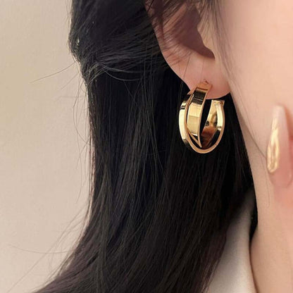 Shang commuter simple earrings ins wind earrings niche design jewelry