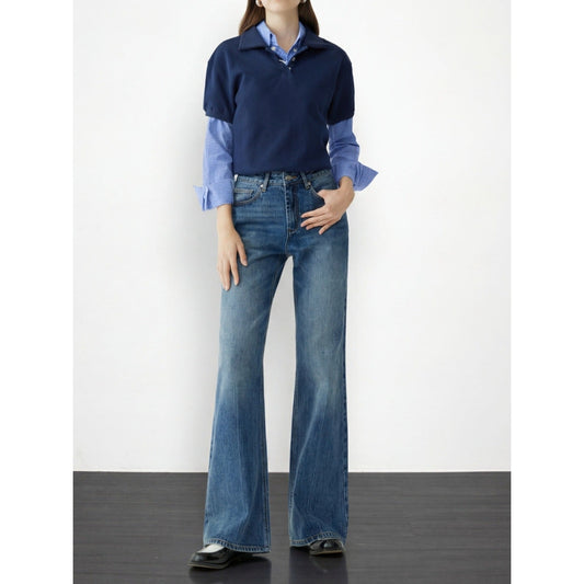 High Waist Flared Wide Leg Pants | Slim Fit Trousers for Women
