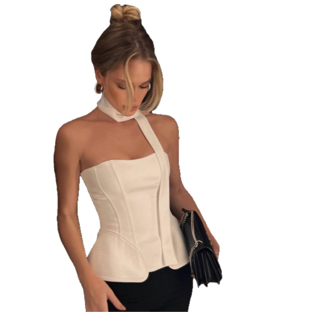 Women's new INS style hottie top fashion tube top waist vest sexy fishbone bra women
