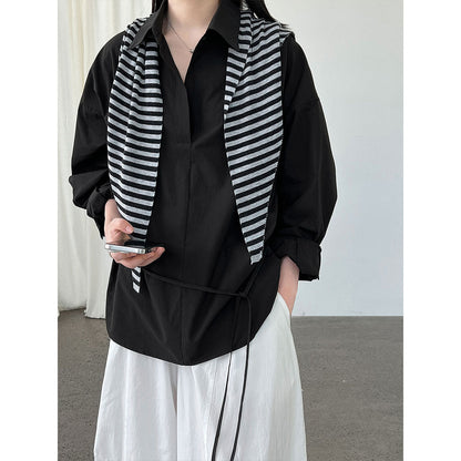 Korean POLO collar casual shirt women