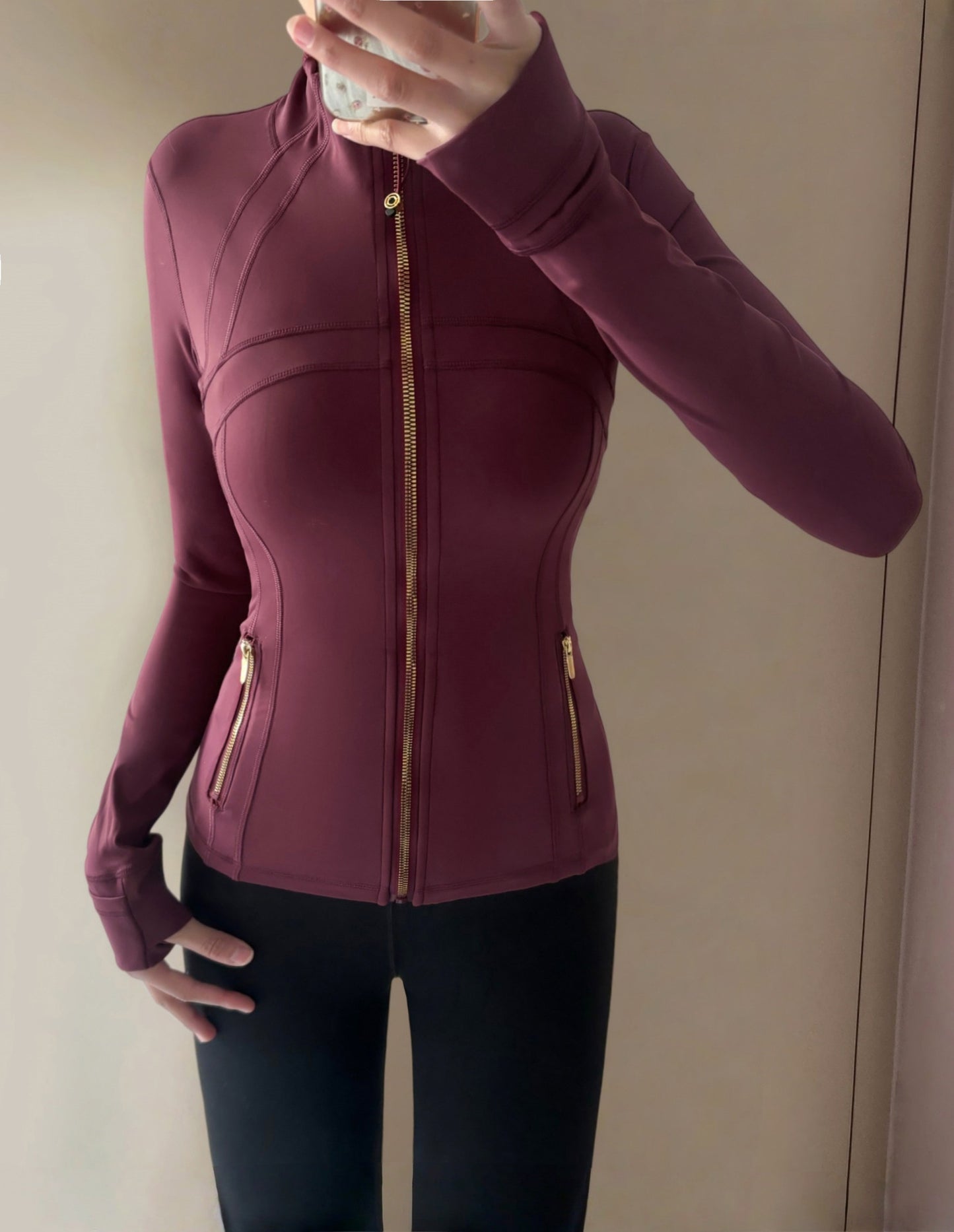 Yoga Jacket Women Long Sleeve Zip-Up Breathable Sports Fitness Top