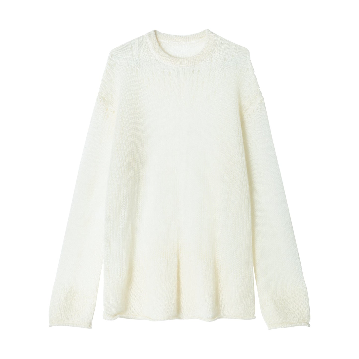 Spring new ultra-fine mohair loose soft skin-friendly wool blouse