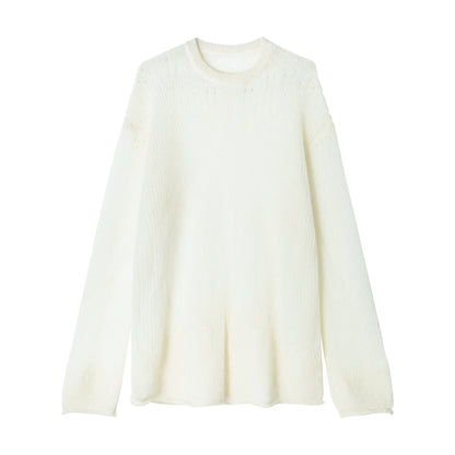Spring new ultra-fine mohair loose soft skin-friendly wool blouse