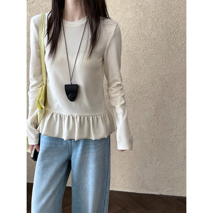 Ballet skirt ruffle bottom T-shirt