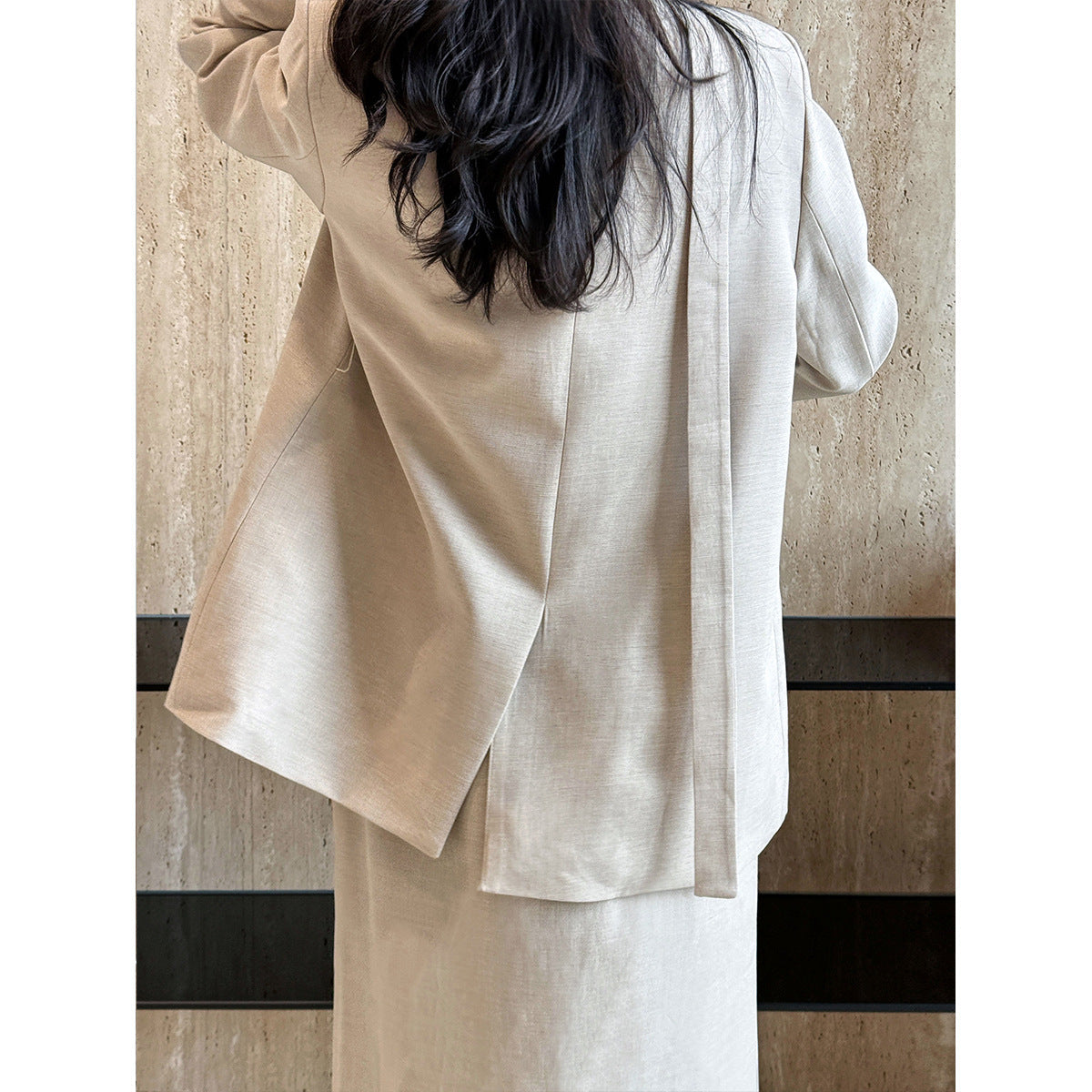 Spring new suspender dress + coat two-piece set