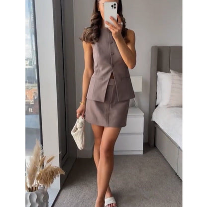 New small suit top jacket slim temperament commuter skirt suit women