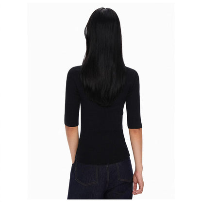 Thin one-piece five-point short-sleeved knitted sweater