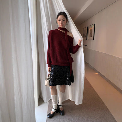 mid skirt hip wrap thin temperament high waist skirt