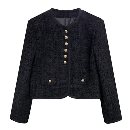 high-end design small fragrant jacket women's French short temperament top