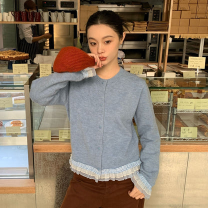 Sweet little soft crew neck sweater cardigan
