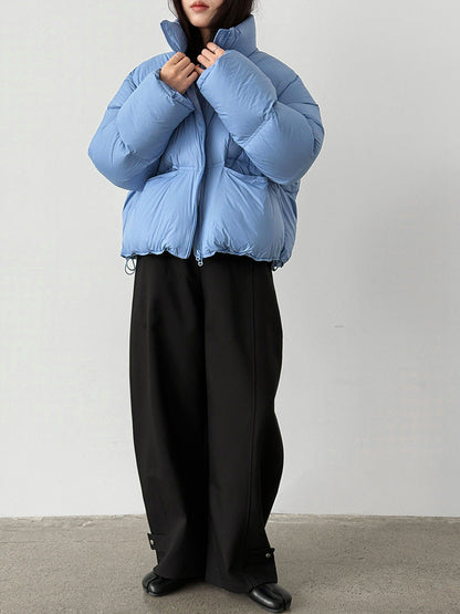 Korean version stand-up collar puff down jacket for women