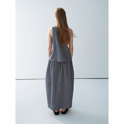 Summer Casual High Waist Plaid Tulip Versatile Long Bud Skirt