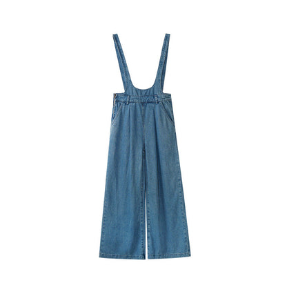 Women's Wide-Leg Straight Tencel Denim Overalls