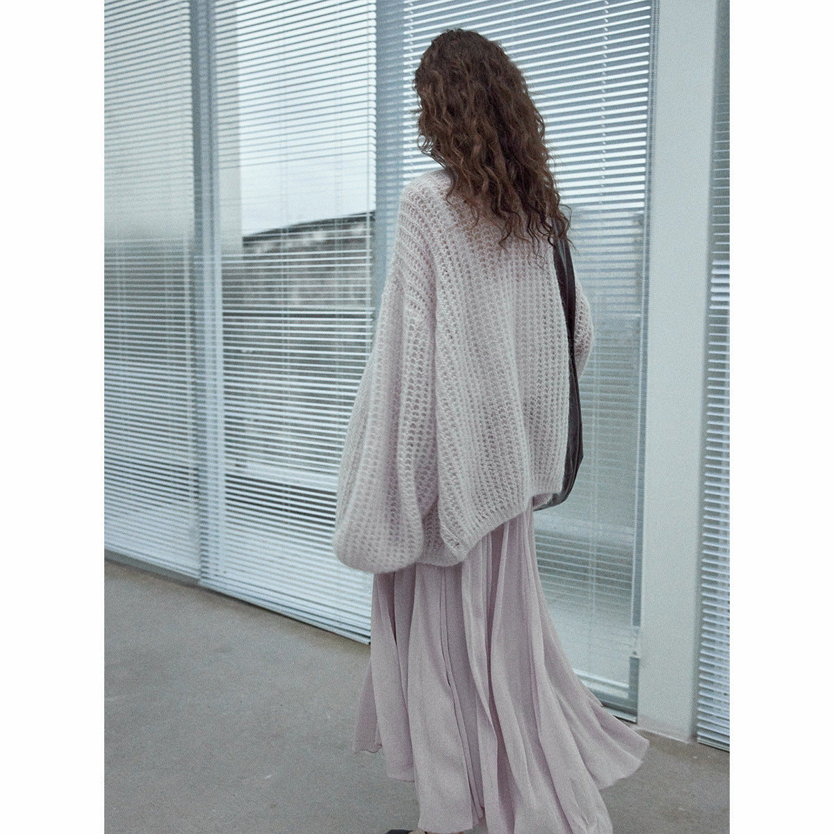 Hollow Mahai wool knitted cardigan daily commute soft waxy skin-friendly versatile jacket