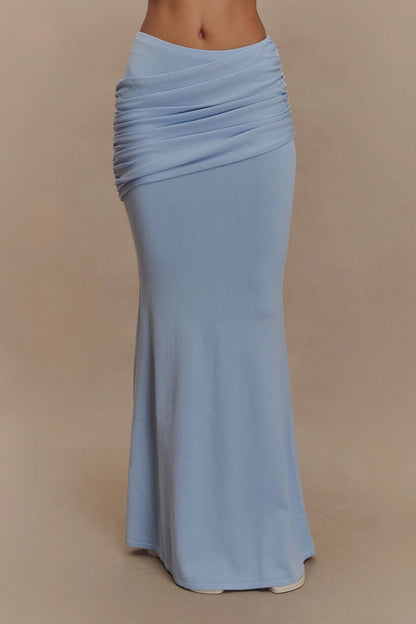 Fashion temperament Elegant pleated knitted hip skirt Slim mopping fishtail skirt