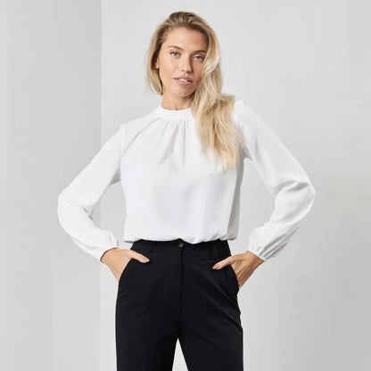 Round Neck Long Sleeve Shirt Women Pullover Casual Top