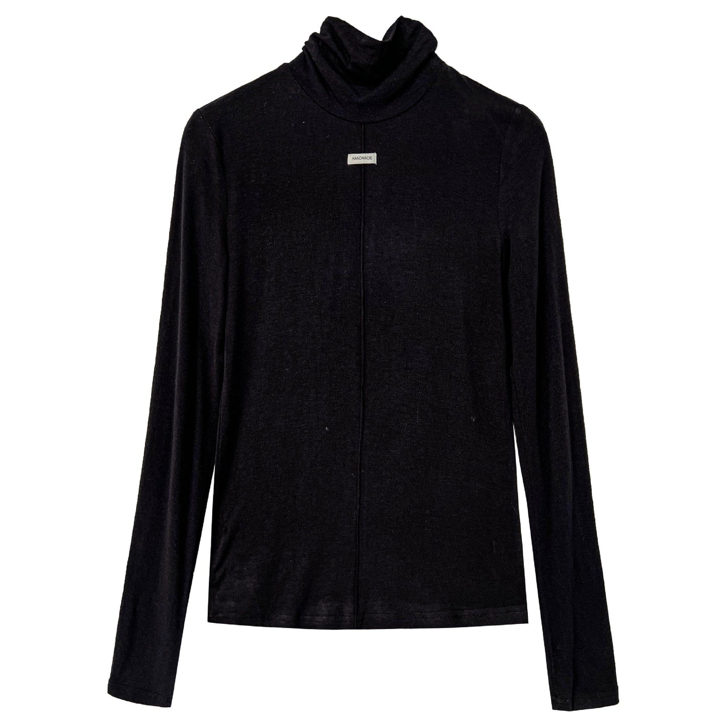 Soft waxy turtleneck slim-fit elastic inner bottoming shirt women's autumn new Korean standard T-shirt stacked top