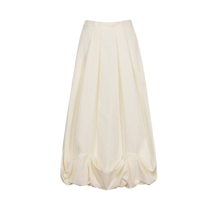 Temperament bud skirt 2026 spring and summer design sense pinch pleated hem small a-shaped skirt