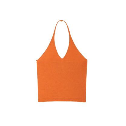 Dopamine U-neck knitted sweater neck vest slim fit slim backless top